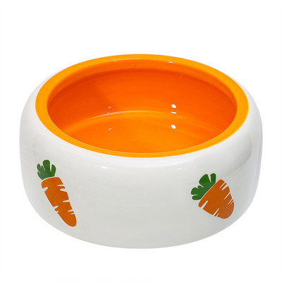 Kis kedvencek etetőtál macskaeledel vizes tál csincsilla mókus tengerimalac nyúl cicaetető Aranyos rajzfilm sárgarépa kerámia tál