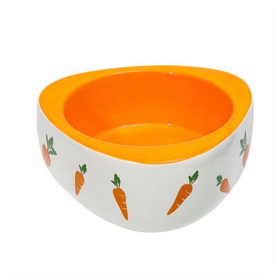 Kis kedvencek etetőtál macskaeledel vizes tál csincsilla mókus tengerimalac nyúl cicaetető Aranyos rajzfilm sárgarépa kerámia tál