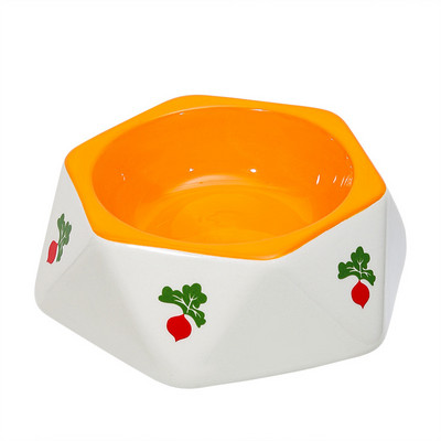 Kis kedvencek etetőtál macskaeledel vizes tál csincsilla mókus tengerimalac nyúl cicaetető Aranyos rajzfilm sárgarépa kerámia tál