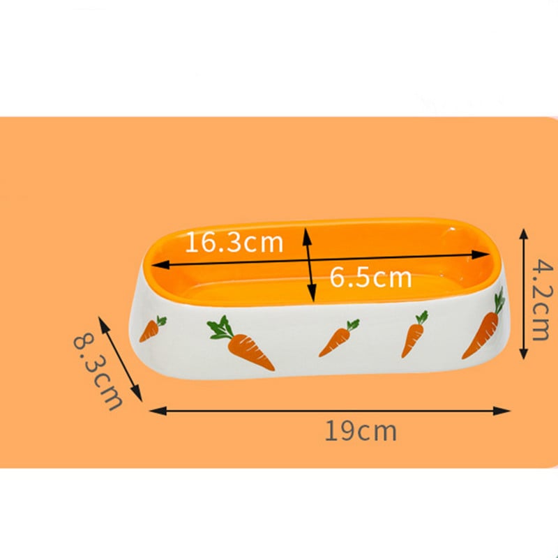 Kis kedvencek etetőtál macskaeledel vizes tál csincsilla mókus tengerimalac nyúl cicaetető Aranyos rajzfilm sárgarépa kerámia tál
