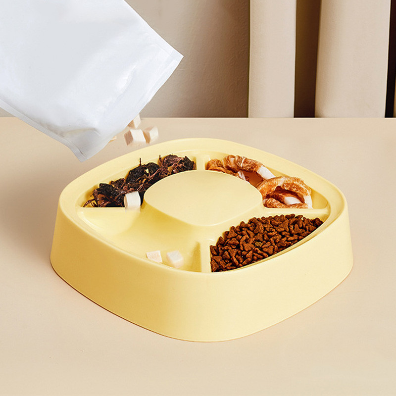 Πολυλειτουργικό πιάτο τροφής για σκύλους γάτας Πλαστικό ανθεκτικό και αργό τροφοδότη Πολυλειτουργικό πιάτο τροφής για γατάκια Προμήθειες για κατοικίδια