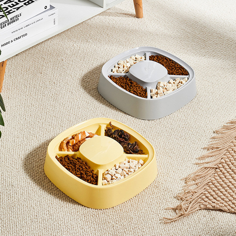 Πολυλειτουργικό πιάτο τροφής για σκύλους γάτας Πλαστικό ανθεκτικό και αργό τροφοδότη Πολυλειτουργικό πιάτο τροφής για γατάκια Προμήθειες για κατοικίδια