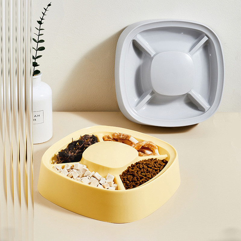 Πολυλειτουργικό πιάτο τροφής για σκύλους γάτας Πλαστικό ανθεκτικό και αργό τροφοδότη Πολυλειτουργικό πιάτο τροφής για γατάκια Προμήθειες για κατοικίδια