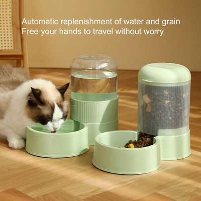 Large Capacity Automatic Pet Feeder And Water Dispenser Self-feeding Smart Pet Bowl Filtered Drinking Bowl Pet Accessories
