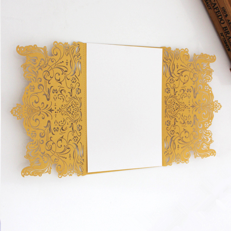 1/10 db tétel Európai csúcskategóriás rózsaszín esküvői meghívó lézerrel vágott virágos csillogó eljegyzési keresztelői meghívók 6Z SH073