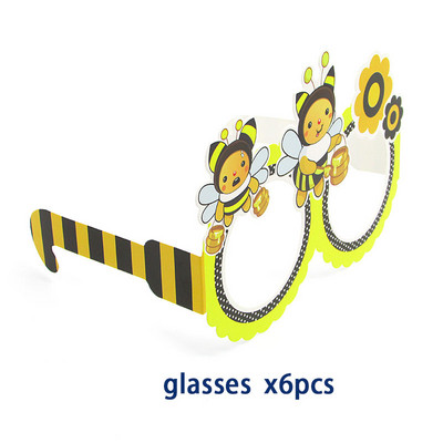 6db Rajzfilm poszméh Party eldobható evőeszközök csészék tányérok kalapok szalmából születésnapi parti díszek gyerekek 6 fő részére