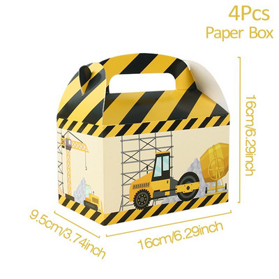 Строителни хартиени чаши Посуда за еднократна употреба Декорация за рожден ден Момче Багер Конструкция Трактор Декорация за парти за рожден ден