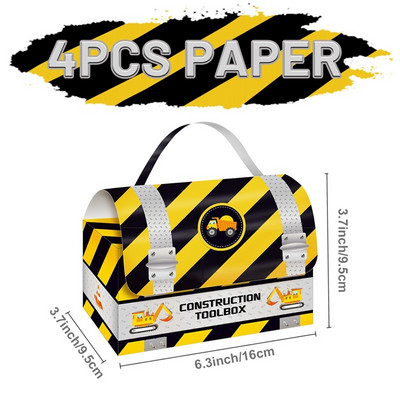 Строителни хартиени чаши Посуда за еднократна употреба Декорация за рожден ден Момче Багер Конструкция Трактор Декорация за парти за рожден ден