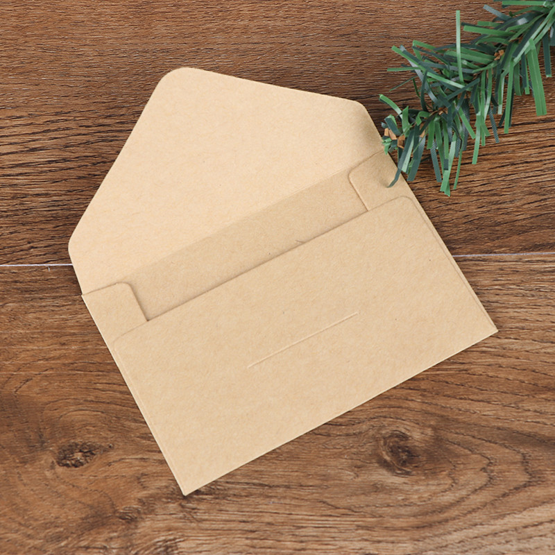 20GAB Klasisks balts melns Kraft tukšs mini papīra logu aploksnes Kāzu ielūguma aploksne dāvanu aploksne