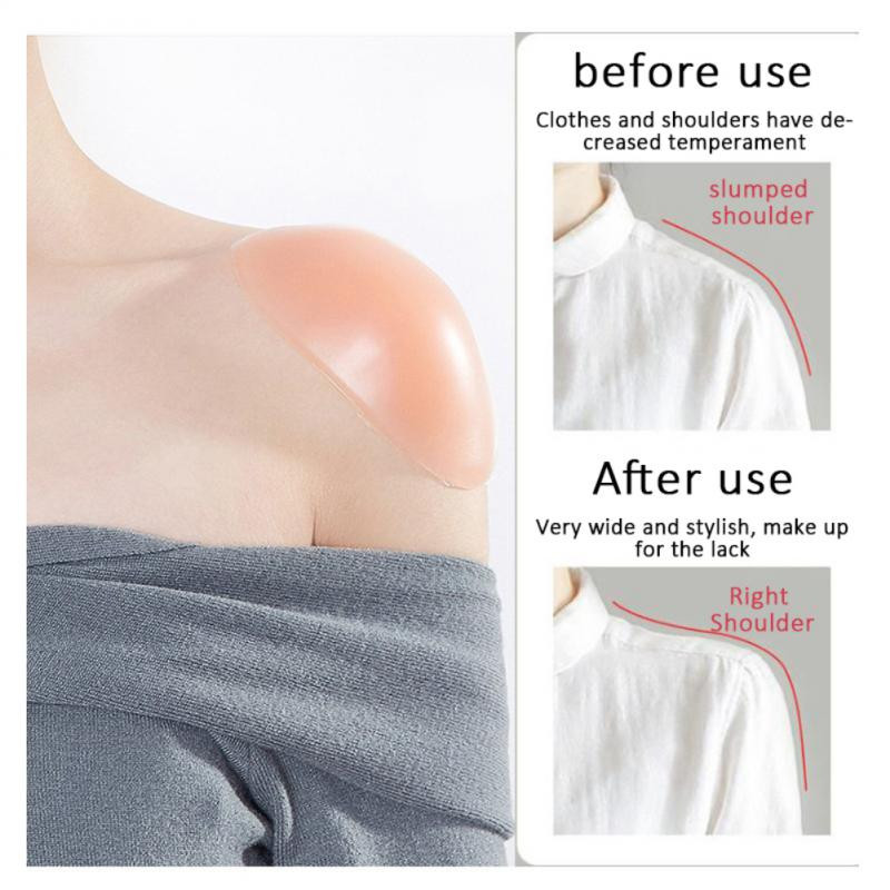 1 pár puha szilikon vállpárna Vállerősítő Újrafelhasználható öntapadó, láthatatlan vállpárna pólóblézer ruhákhoz