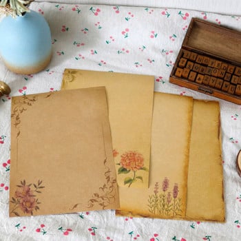 8 бр. Vintage European Lace Kraft Letter Paper A5 Romantic Love Thank You Letter Pad Подарък Покана за сватбено тържество Поздравителна картичка