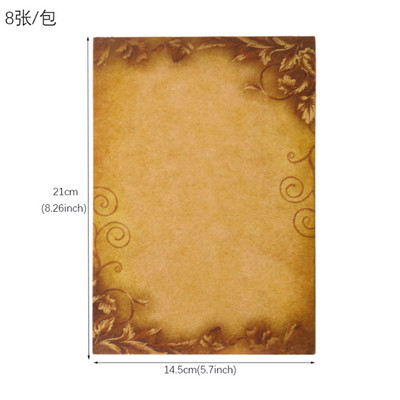 8gab Vintage Eiropas mežģīņu kraftpapīrs A5 romantiska mīlestības burtu bloks dāvanu kāzu ballītes ielūguma apsveikuma kartīte