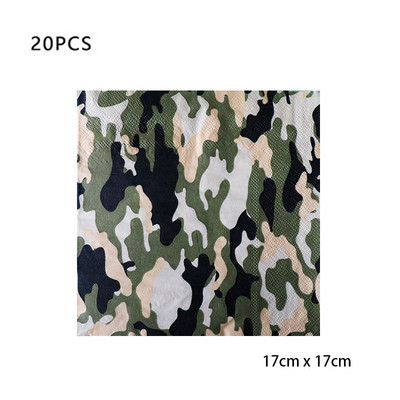 Katonai tematikus partikellékek terepszínű terítő asztali edények hadsereg zöld tányérja háborús születésnapi parti dekorációhoz