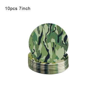 Katonai tematikus partikellékek terepszínű terítő asztali edények hadsereg zöld tányérja háborús születésnapi parti dekorációhoz