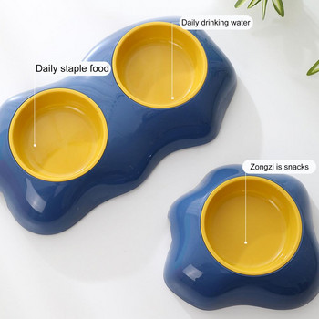 Купа за яйчен жълтък за домашни любимци Неплъзгаща се двойна купа за котки и кучета за многократна употреба Хранене с вода за домашна употреба