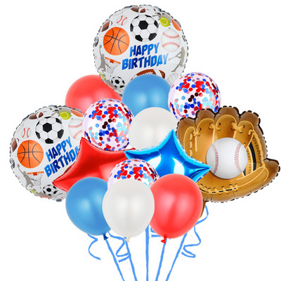 Fiú sport baseball labdajáték születésnapi parti eldobható étkészletek terítő transzparens léggömb baba zuhany party dekorációk