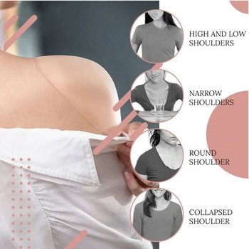 1 двойка невидима, отделяща се дишаща силиконова подложка за рамо за жени, самозалепващо се облекло за многократна употреба