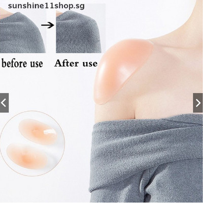 1Pair Invisible Detachable Breathable Silicone Shoulder Pad for Woman Shoulder Enhancer Reusable Self-Adhesive Clothing