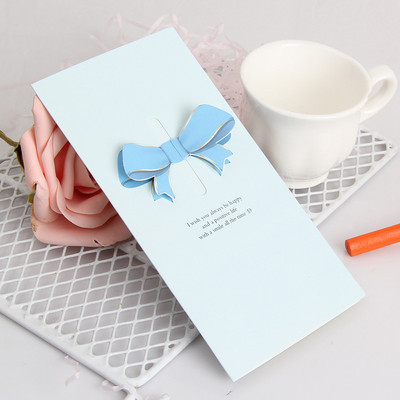 Bowknot Love Wing üdvözlőlap Esküvői Áldás Kártya Kézzel írt Meghívó Ajándékkártya Születésnapi Baby Shower Valentin-nap