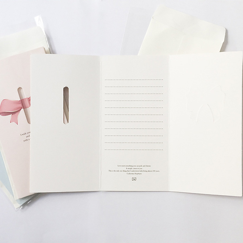 Bowknot Love Wing üdvözlőlap Esküvői Áldás Kártya Kézzel írt Meghívó Ajándékkártya Születésnapi Baby Shower Valentin-nap