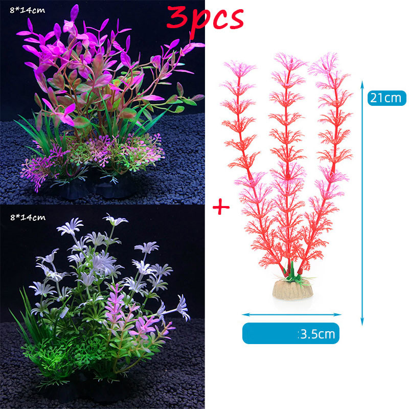 3Gb Mākslīgais akvārija dekors Augi Ūdens nezāles Ornaments Ūdensaugi Zivju tvertņu Zāle Dekorācija Ūdens Zāle Dekorācijas