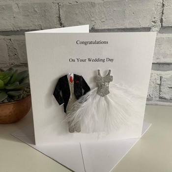 Ευχετήρια κάρτα γάμου για τη νύφη και τον γαμπρό Κάρτες γάμου με φακέλους Νυφικό ντους ή κάρτα αρραβώνων για τη νύφη και