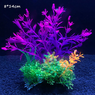 3 db Mesterséges Akvárium Dekor Növények Vízi Gyomok Dísz Akvárium Dekoráció Akvárium Dekoráció Zöld Lila Vízfű