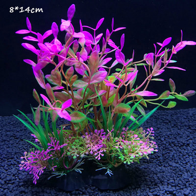 3 db Mesterséges Akvárium Dekor Növények Vízi Gyomok Dísz Akvárium Dekoráció Akvárium Dekoráció Zöld Lila Vízfű