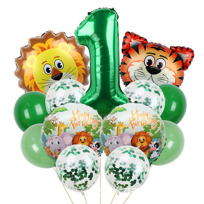 Meža dzīvnieku ballīšu noformējums Lauva Tīģeris Vienreizlietojamie galda piederumi Papīra šķīvji Krūzes Dzimšanas dienas Mazuļu duša Bērniem Labvēlīgas ballītes piederumi