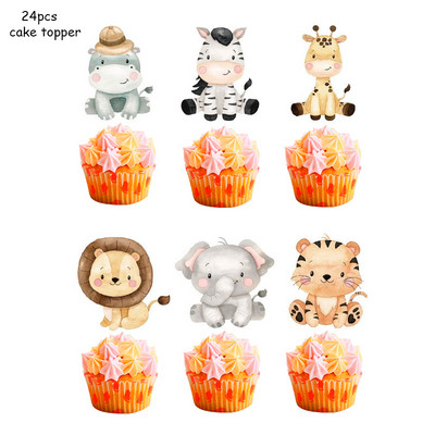 Meža dzīvnieku ballīšu noformējums Lauva Tīģeris Vienreizlietojamie galda piederumi Papīra šķīvji Krūzes Dzimšanas dienas Mazuļu duša Bērniem Labvēlīgas ballītes piederumi