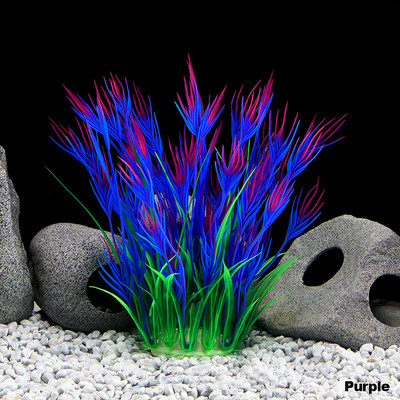 Lila virág mesterséges hamis műanyag növény mesterséges akváriumi növény Akvárium kiegészítők dekoráció dísz víz alatti növény