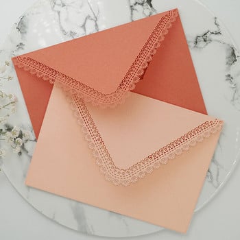 Винтидж кух дантелен плик триъгълник памучна хартия за Направи си сам поздравителни картички подарък сватбена покана плик парти консумативи