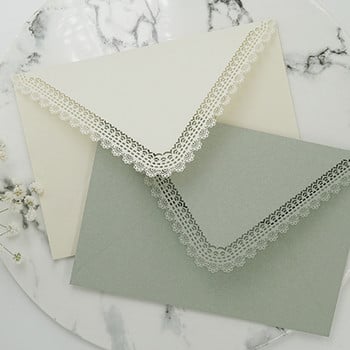Vintage κούφια δαντέλα φάκελος τρίγωνο βαμβακερό χαρτί για DIY ευχετήριες κάρτες Δώρο Προσκλητήριο γάμου Φάκελος προμήθειες για πάρτι