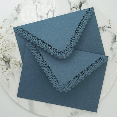 Vintage dobas mežģīņu aploksnes trīsstūra kokvilnas papīrs DIY apsveikuma kartītēm Dāvanu kāzu ielūguma aploksnes ballīšu piederumi