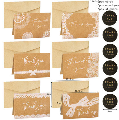 6db/szett virágmintás köszönőlapok Ünnepi Fesztiválok Üdvözlőlap Születésnapi Party Esküvői Vendégajándék