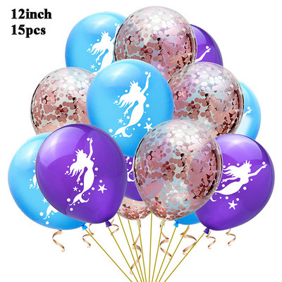 Kis sellő party dekoráció sellő tortalapátok konfetti lufi lány zuhany dekoráció gyerekeknek 1. születésnapi kellékek babazuhany