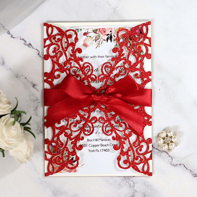 1 db csillogó papír esküvői meghívó borítékokkal, személyre szabott Mária keresztelő keresztelő születésnapi dekoráció party kellékek