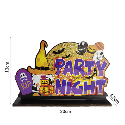 Halloween Ξύλινα στολίδια Pumpkin Ghost Skull Letters Ξύλινο ντεκόρ γραφείου για προμήθειες διακόσμησης αποκριάτικων πάρτι Diy