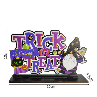 Halloween Ξύλινα στολίδια Pumpkin Ghost Skull Letters Ξύλινο ντεκόρ γραφείου για προμήθειες διακόσμησης αποκριάτικων πάρτι Diy