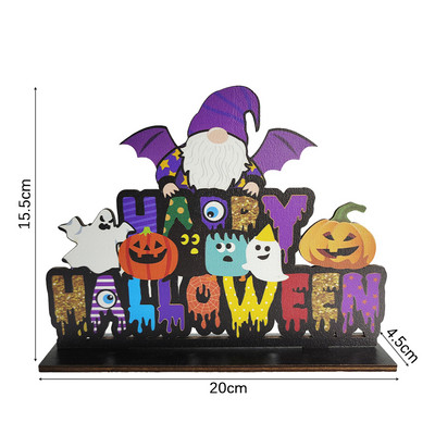Halloween Ξύλινα στολίδια Pumpkin Ghost Skull Letters Ξύλινο ντεκόρ γραφείου για προμήθειες διακόσμησης αποκριάτικων πάρτι Diy