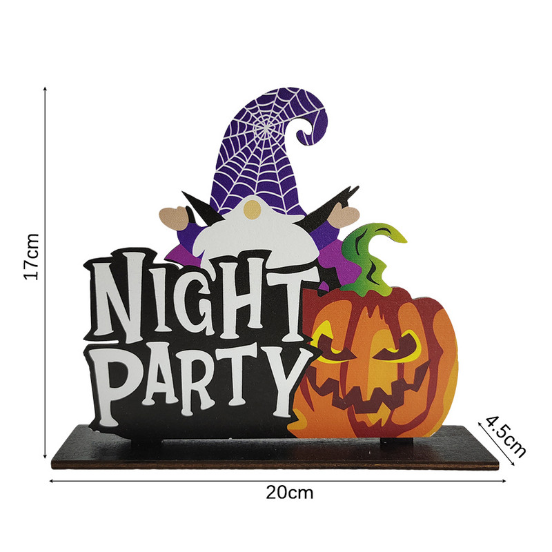 Halloween Ξύλινα στολίδια Pumpkin Ghost Skull Letters Ξύλινο ντεκόρ γραφείου για προμήθειες διακόσμησης αποκριάτικων πάρτι Diy