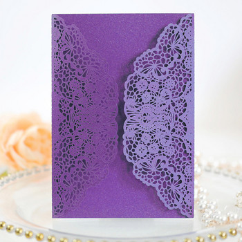 10 τεμ. Nine Color Vine Flower κομμένα με λέιζερ Προσκλητήρια γάμου Κάρτα με δαντέλα Προσκλητήριο μπομπονιέρα ντους Προμήθειες για πάρτι