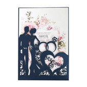 1 buc Mire și mireasă Inele drăguțe elegante tăiate cu laser Invitații de nuntă Felicitari Felicitari Ziua Îndrăgostiților Decor de nuntă