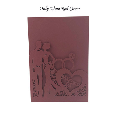 1 buc Mire și mireasă Inele drăguțe elegante tăiate cu laser Invitații de nuntă Felicitari Felicitari Ziua Îndrăgostiților Decor de nuntă