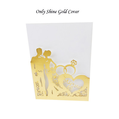 1 buc Mire și mireasă Inele drăguțe elegante tăiate cu laser Invitații de nuntă Felicitari Felicitari Ziua Îndrăgostiților Decor de nuntă