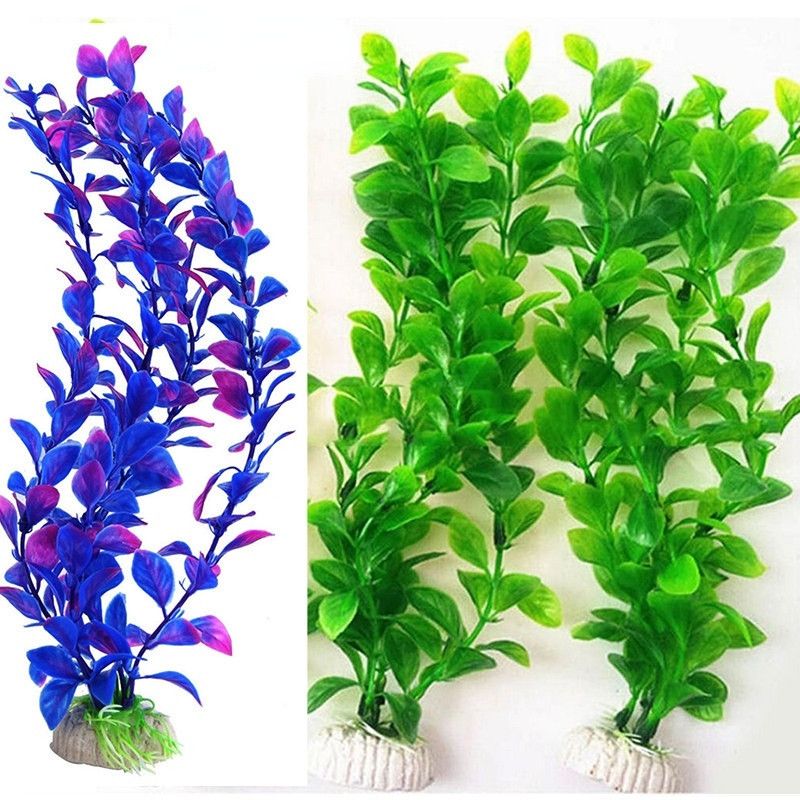 1 gab. Mākslīgie zemūdens augi Akvārija zivju tvertnes jūras aļģu rotājumi Zaļi purpursarkani ūdenszāles apskates dekori