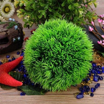 Τεχνητά υδρόβια πλαστικά φυτά Ενυδρείο γρασίδι μπάλα Δεξαμενή ψαριών Στολίδι Ενυδρείο Διακοσμητικό Chlorella Prospects Grass For Decor