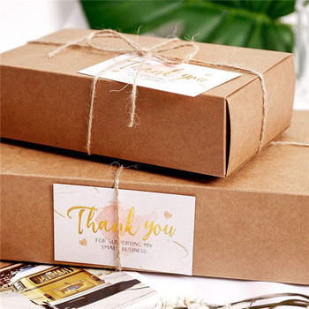 30 τεμ. Χρυσό φύλλο floral ευχαριστήρια κάρτα για την υποστήριξη της μικρής επιχείρησης για το μικρό κατάστημα Δώρο διακοσμητικές κάρτες για πάρτι γενεθλίων γάμου