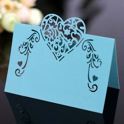 50gb Sirds formas lāzergrieztas vietas kartītes Bērnu dušas kāzu vārda kartītes ballīšu galdam Ziemassvētku kāzu dekorēšanai