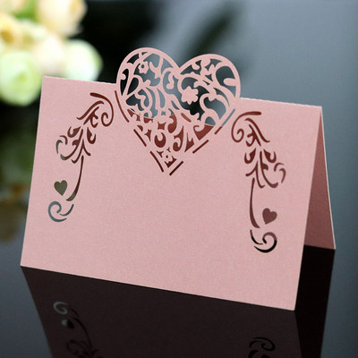 50gb Sirds formas lāzergrieztas vietas kartītes Bērnu dušas kāzu vārda kartītes ballīšu galdam Ziemassvētku kāzu dekorēšanai